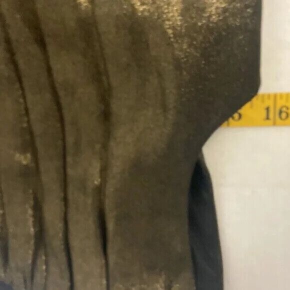 Calvin Klein Dress Black Gold Round Neck Sleeveless Lined Pleated Size 8 - Picture 5 of 7